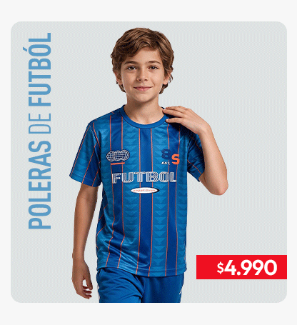 Poleras de f&uacute;tbol ni&ntilde;o