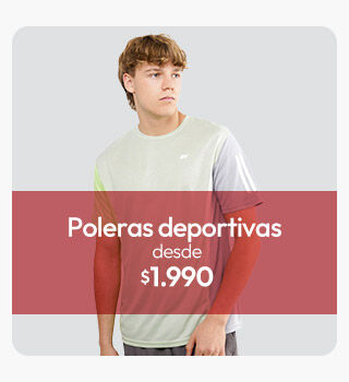 Poleras deportivas hombre desde $1.990