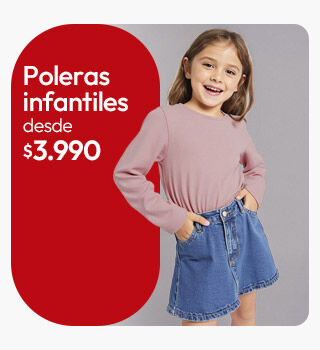 Poleras infantiles desde $3.990