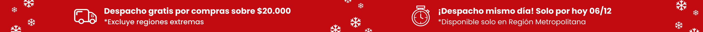 Despacho gratuito por compras sobre $20.000