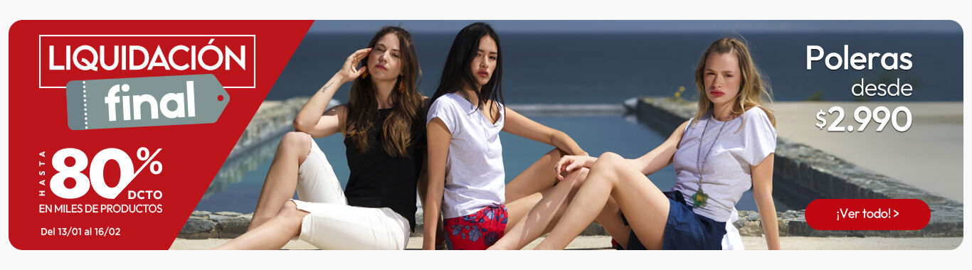 Poleras mujer desde $2.990