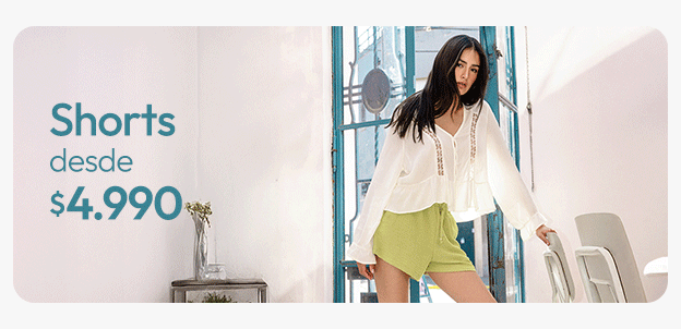 Shorts mujer desde $4.990