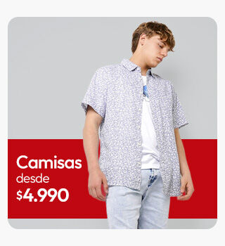 Camisas hombre desde $4.990