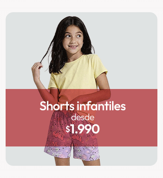 Shorts infantiles desde $1.990