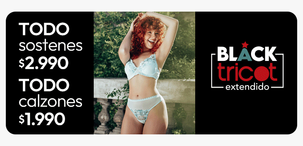 Todo sostenes mujer $2.990 todo calzones mujer $1.990