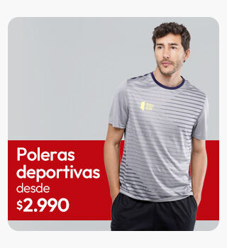 Poleras deportivas hombre desde $2.990