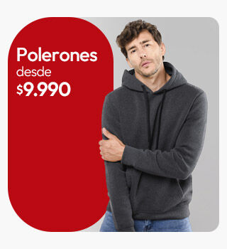 Polerones hombre desde $9.990
