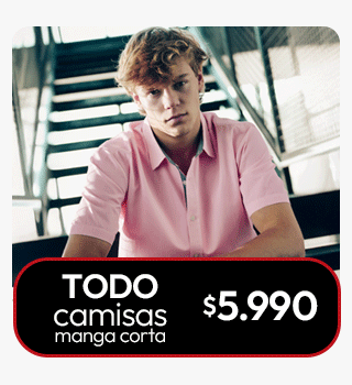 Todas las camisas hombre manga corta $5.990