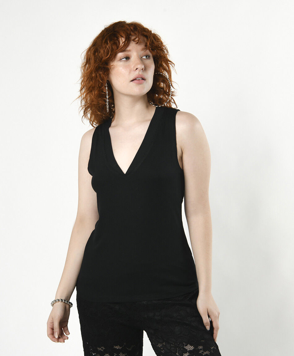Polera mujer básica sin mangas