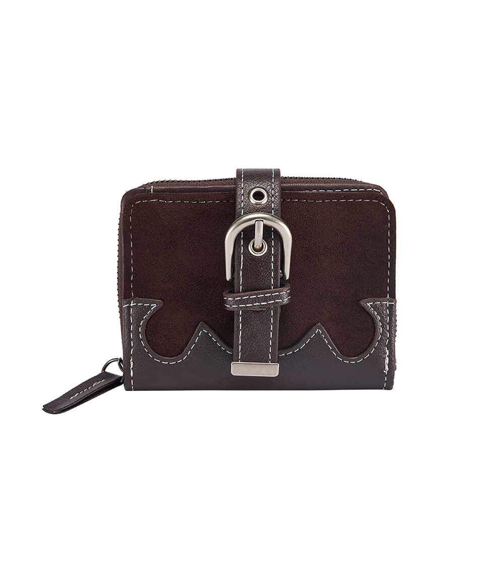 Billetera mujer suede hebilla