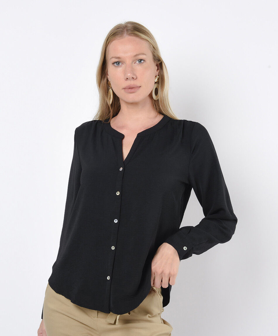 Blusa mujer botones lisa