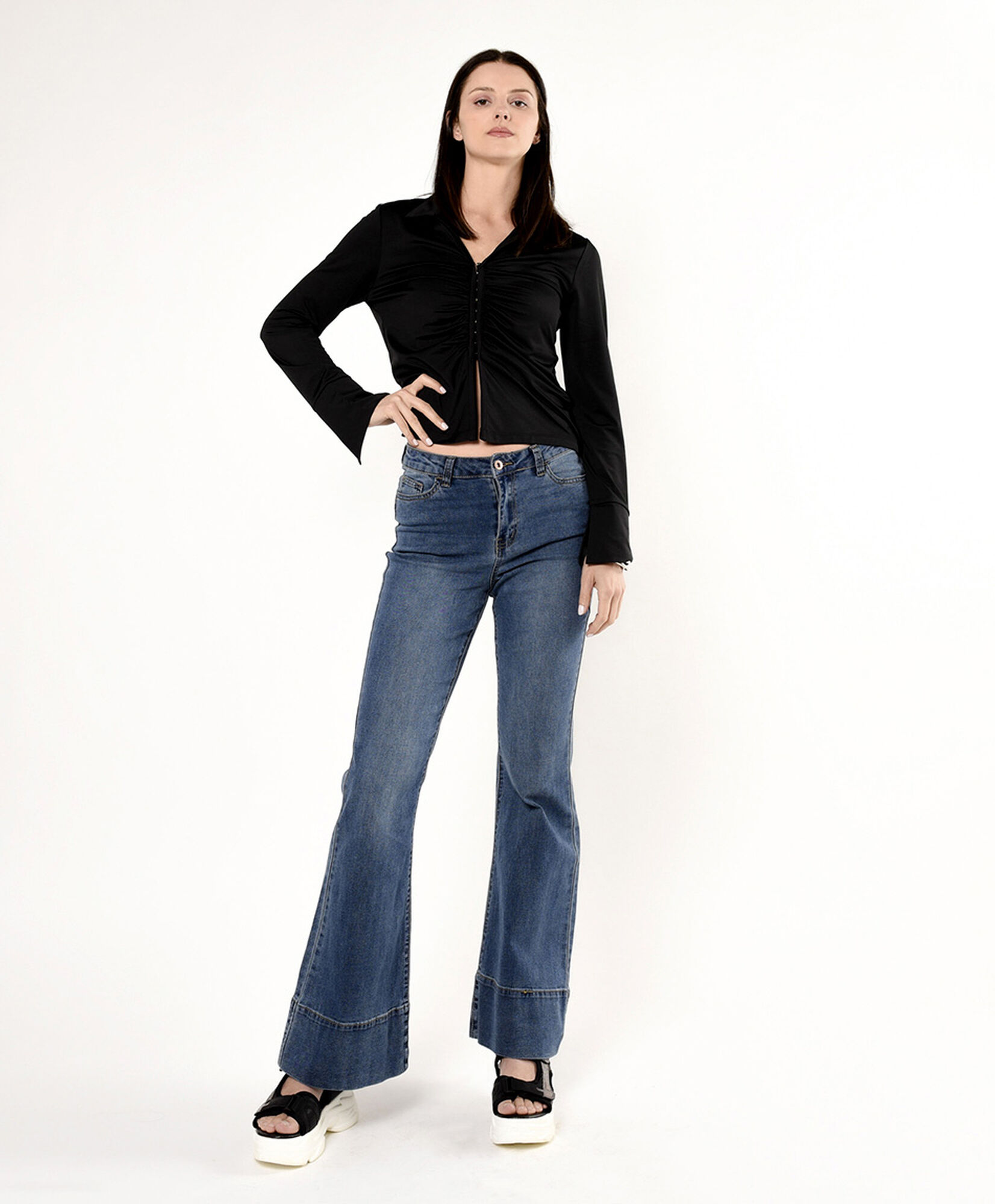 Jeans mujer basta ancha flare Jeans mujer basta ancha flare