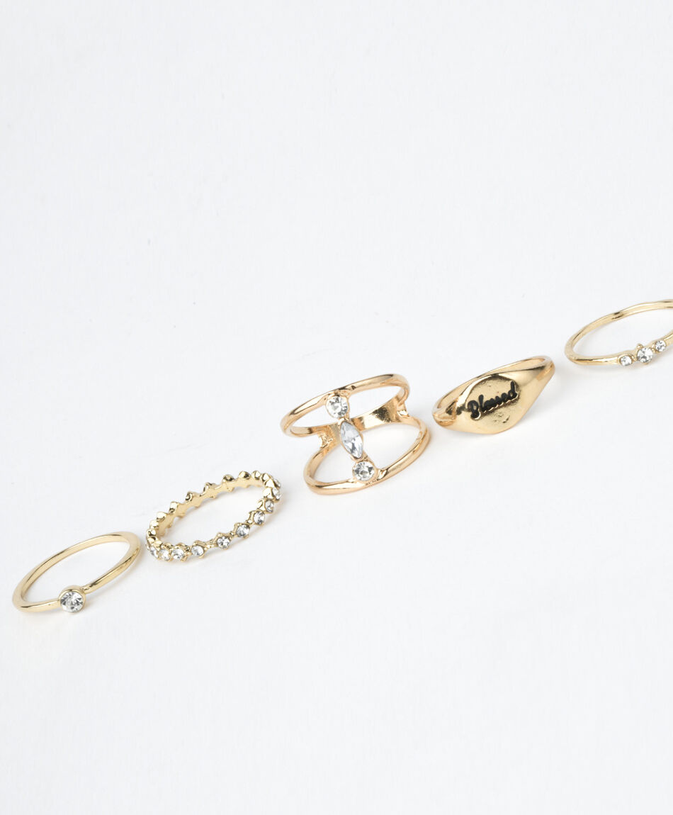 Set 8 anillos mujer piedras mix