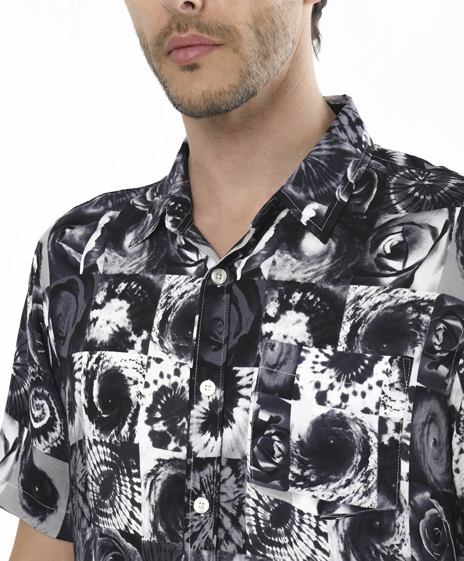 Camisa hombre tie dye flor