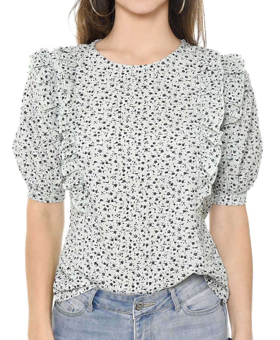 Polera vuelitos estampada