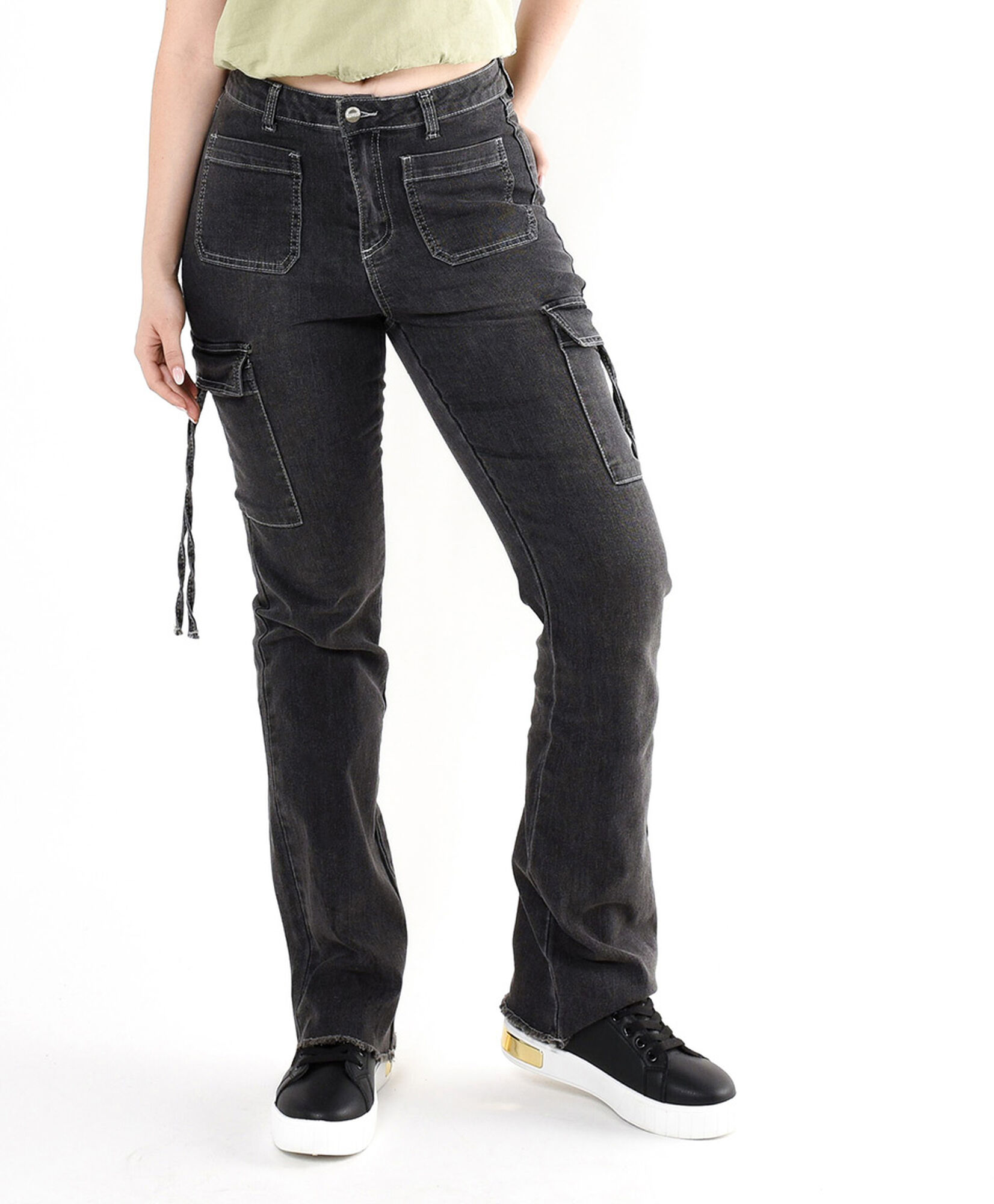 Jeans mujer cargo lazos Jeans mujer cargo lazos