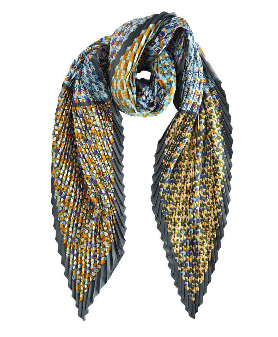 Set pa&ntilde;uelo plisado + aros argolla mujer