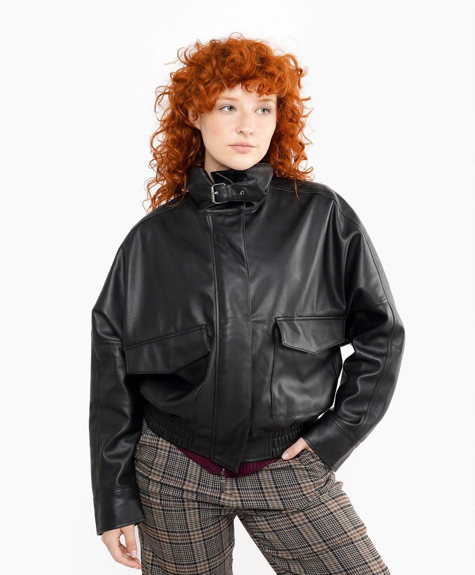 Chaqueta mujer suede black