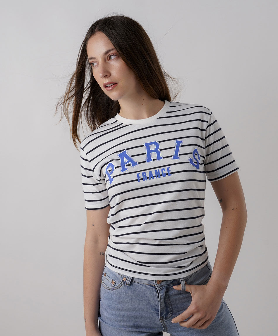 Polera mujer rayas paris