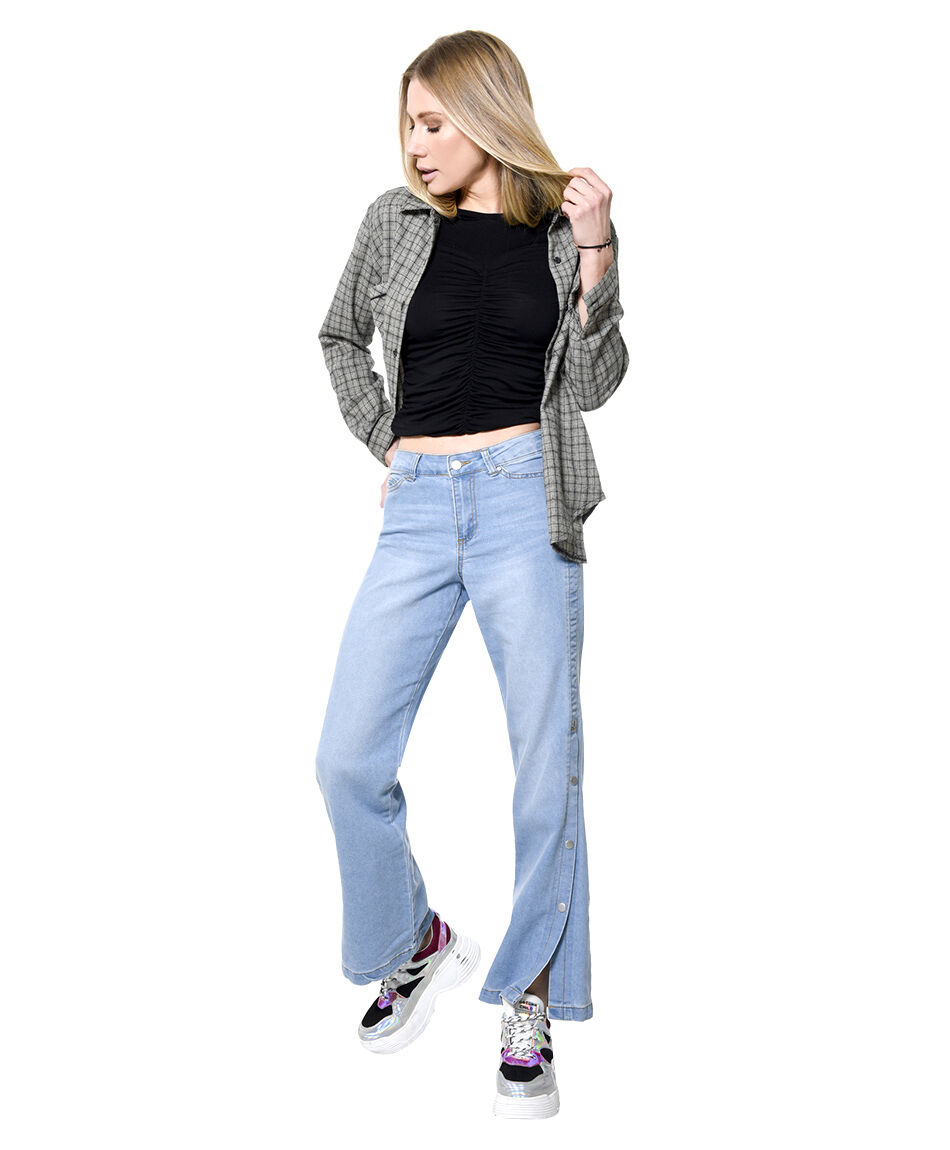 Jeans broches lateral