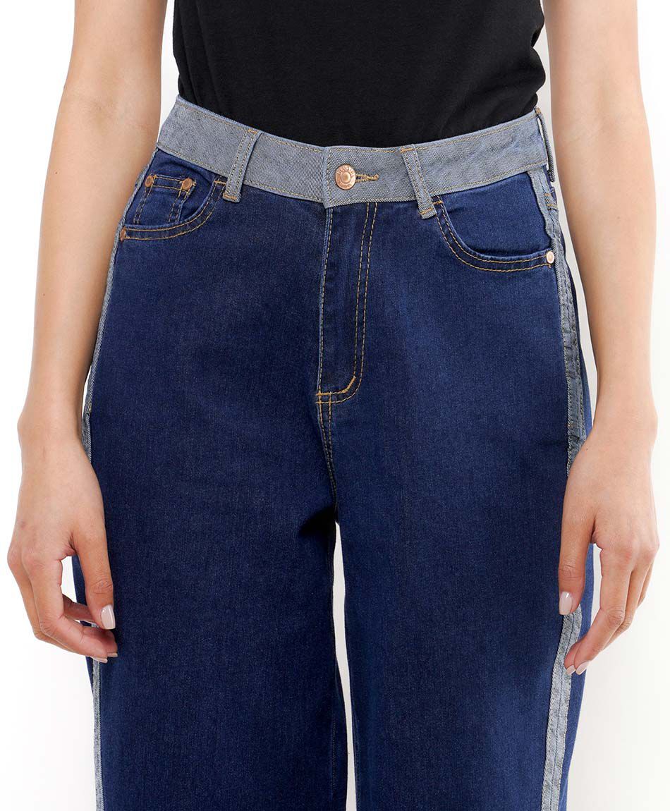 Jeans mujer pretina contrastada