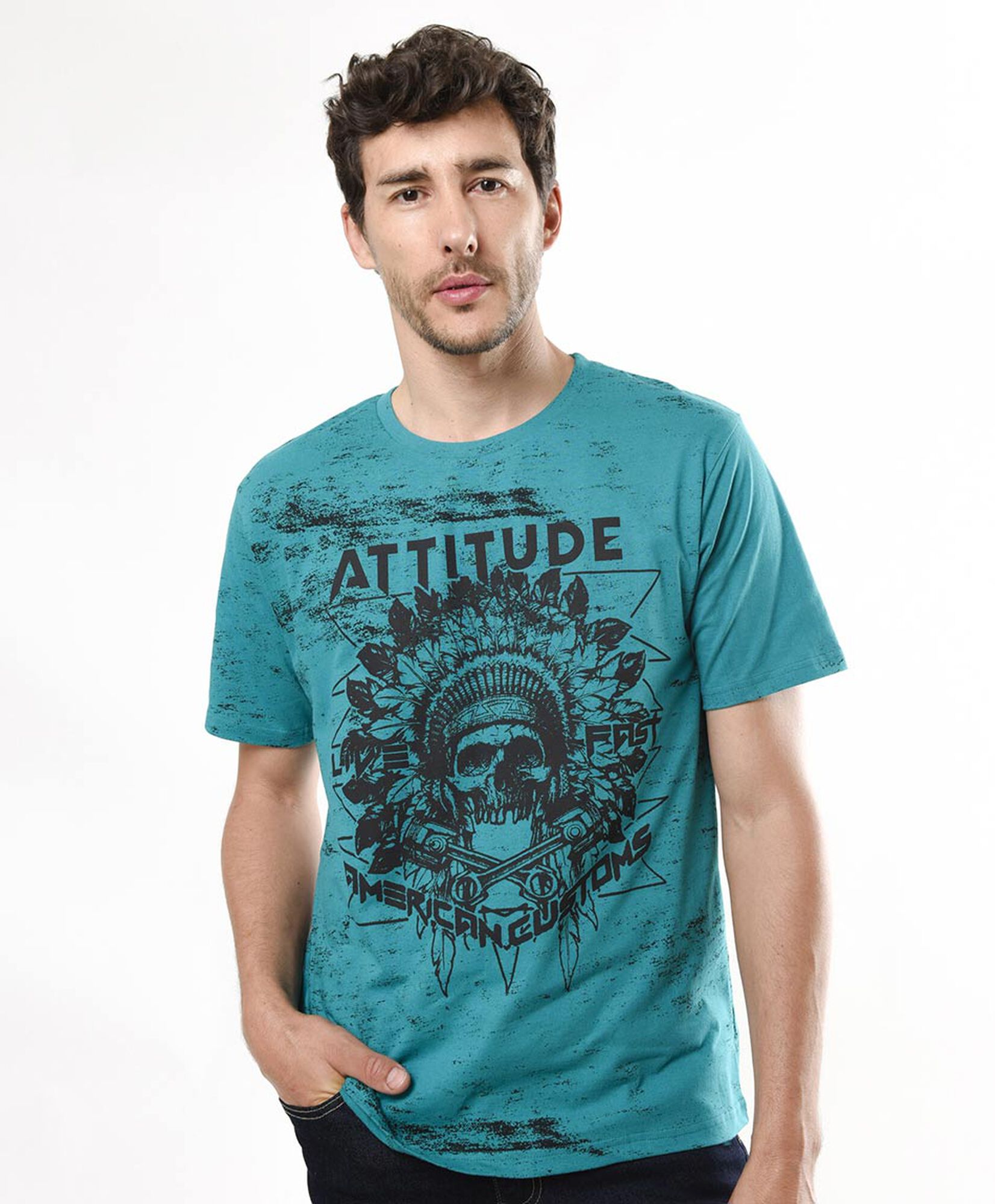 Polera hombre estampado attitude Polera hombre estampado attitude