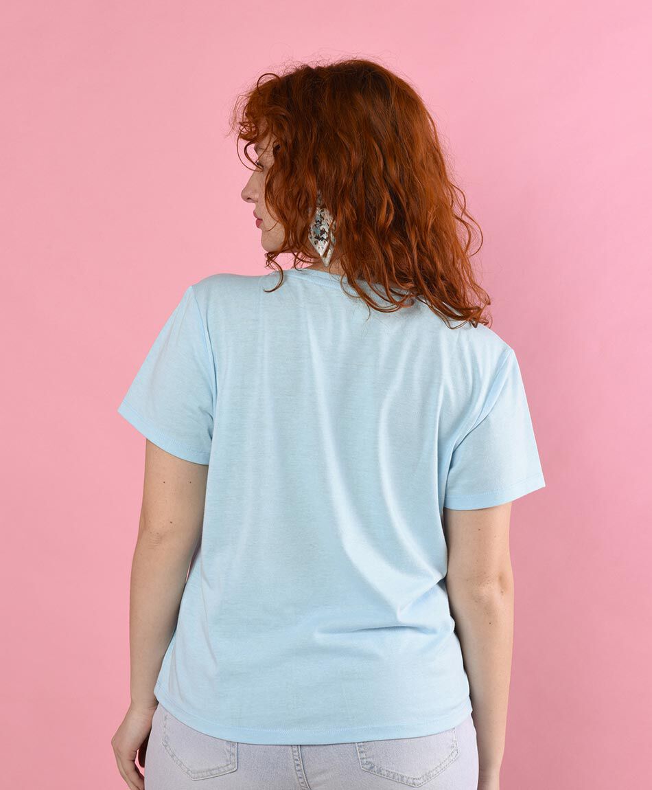 Polera manga corta cuello redondo