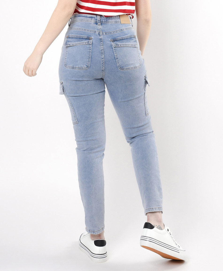 Jeans mujer cargo skinny fit