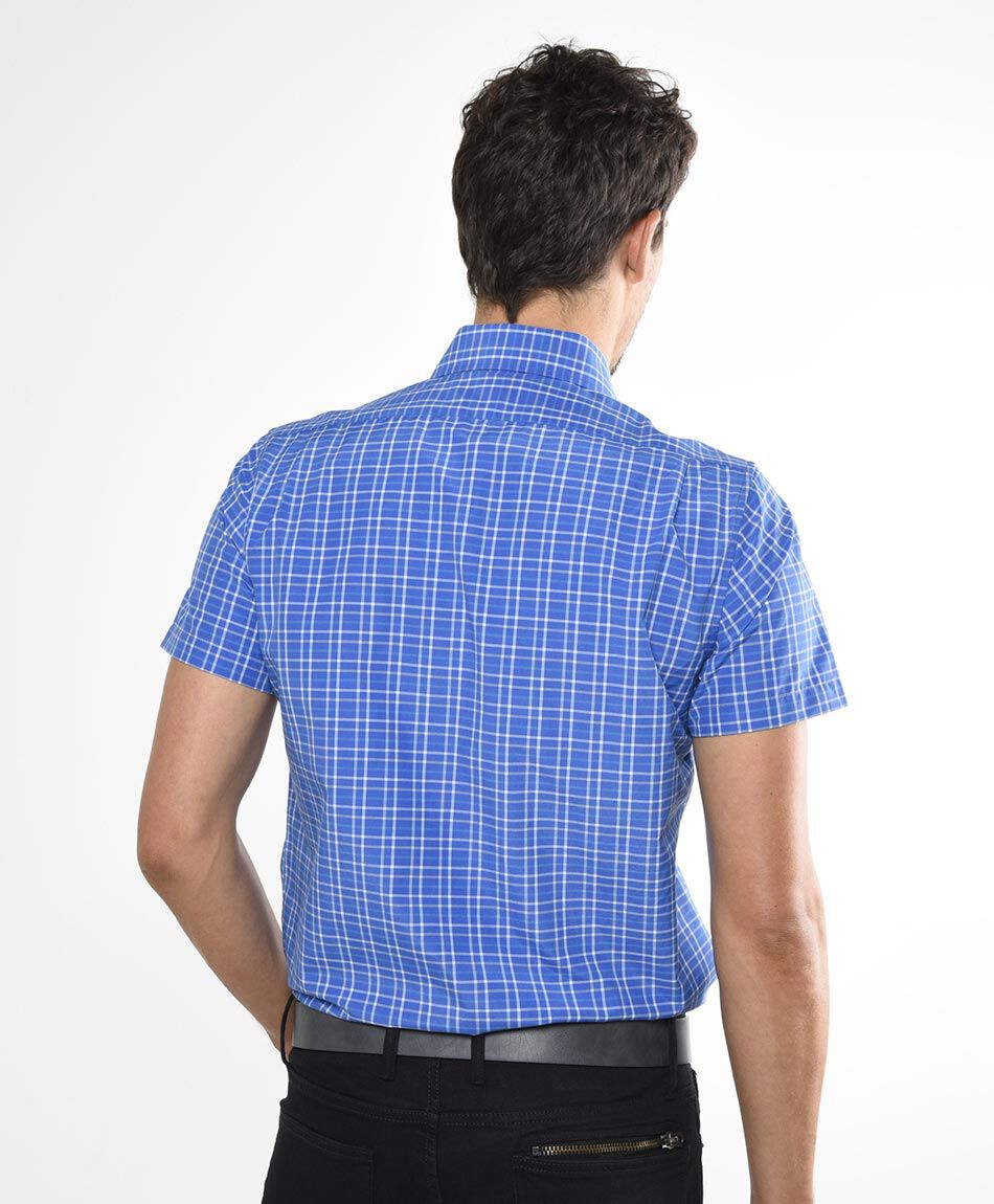 Camisa cuadros manga corta