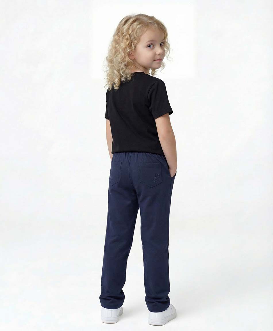 Pantal&oacute;n escolar elasticado navy ni&ntilde;a