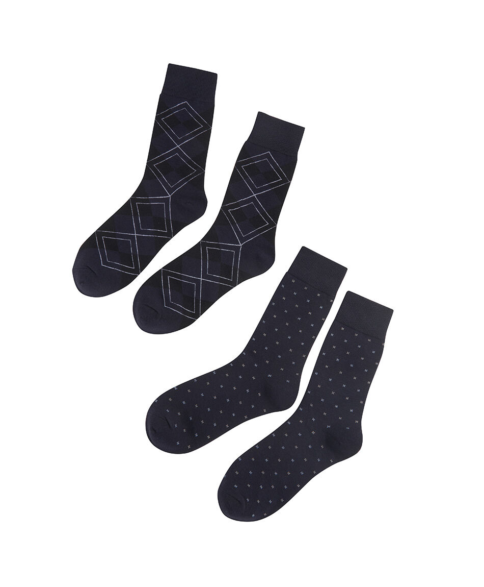 Pack 2 calcetines hombre rombos