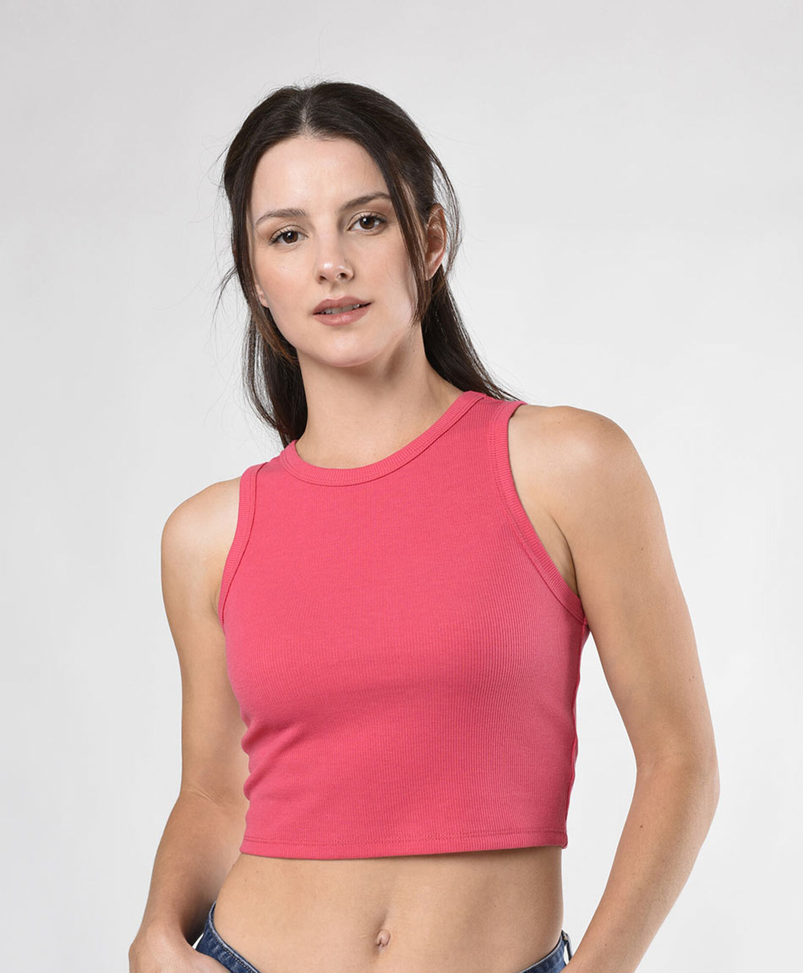 Polera mujer crop rosa Polera mujer crop rosa