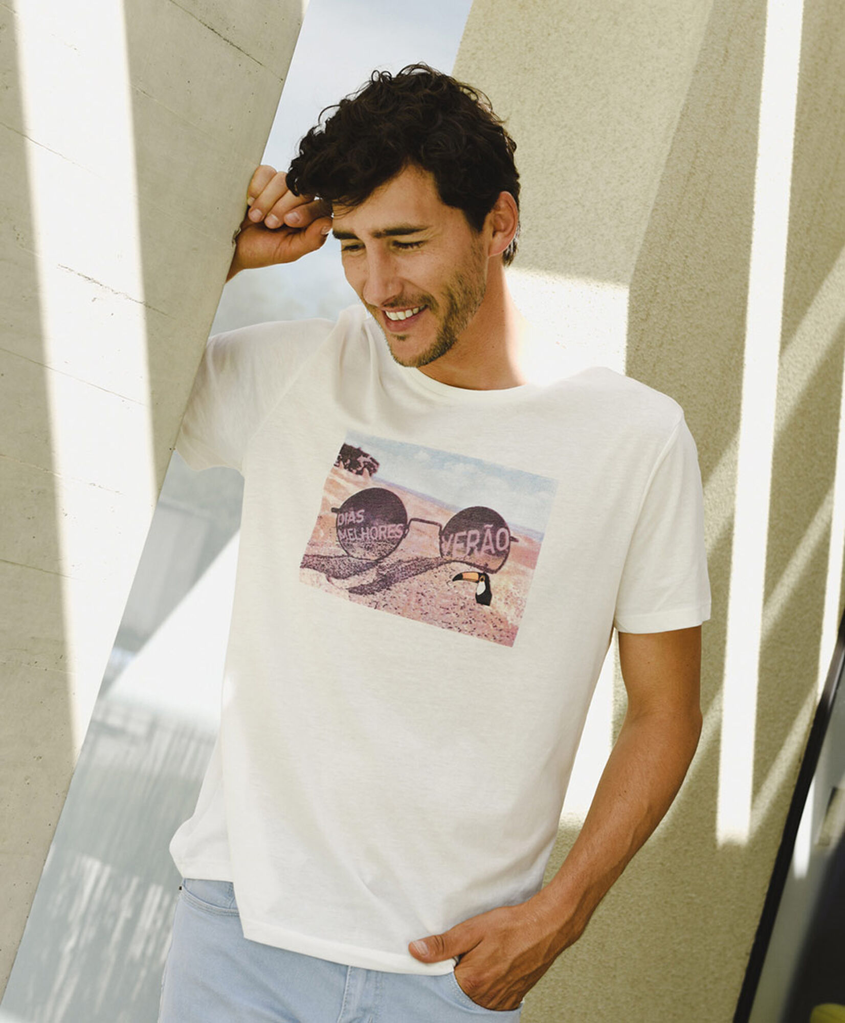 Polera hombre estampado lentes Polera hombre estampado lentes