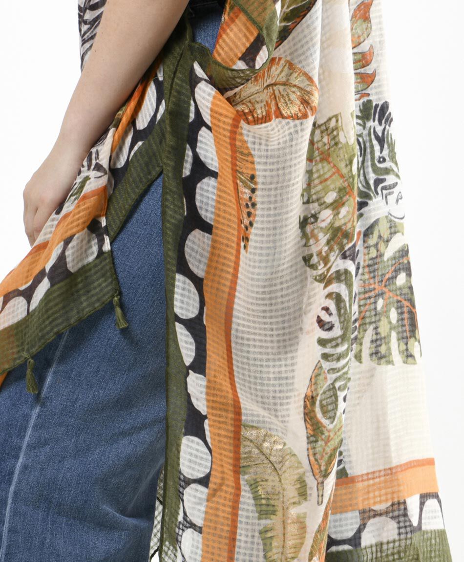 Pareo mujer estampado hojas
