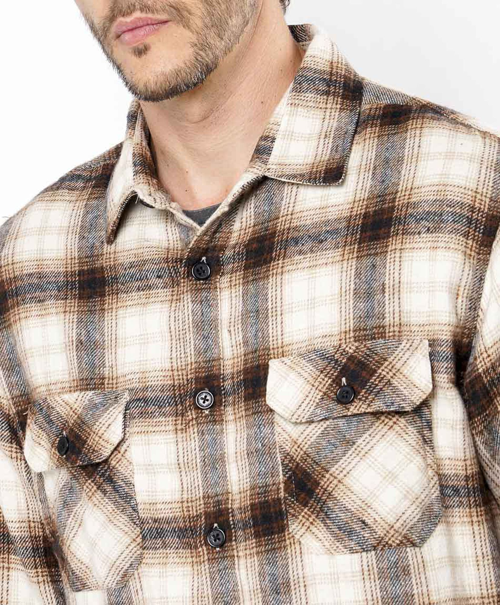 Chaqueta hombre leñadora beige Chaqueta hombre leñadora beige