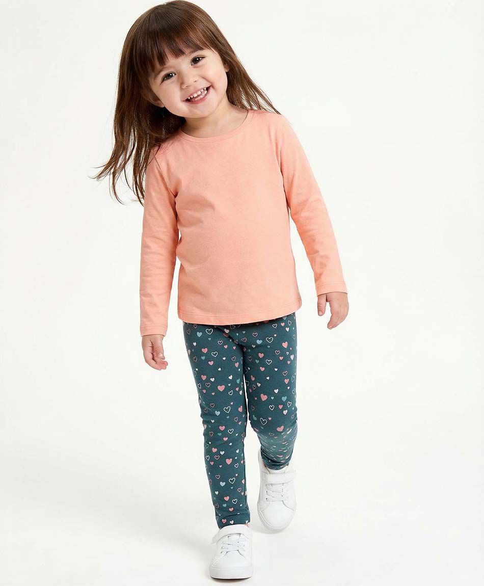 Leggins beb&eacute; forrada corazoncitos