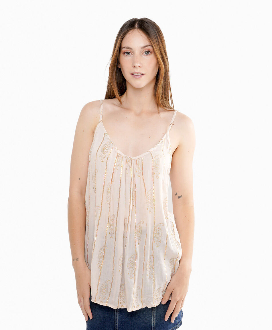 Blusa mujer top brillos