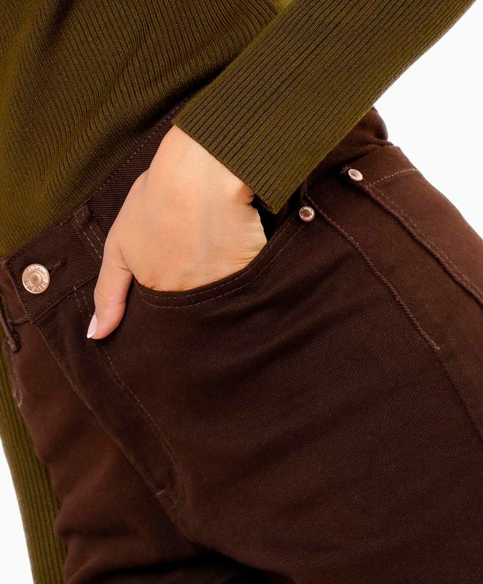 Pantal&oacute;n mujer cl&aacute;sico chocolate