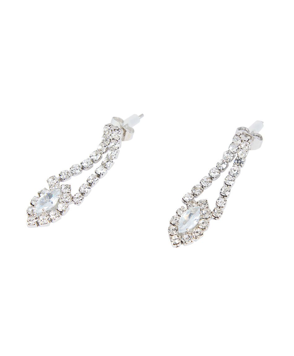 Set collar + aros mujer piedras brillantes