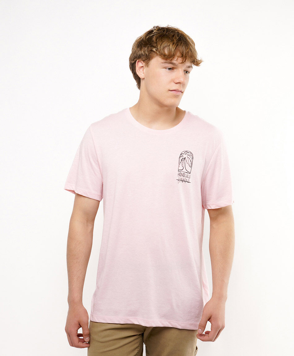 Polera hombre estampado doble hawaii