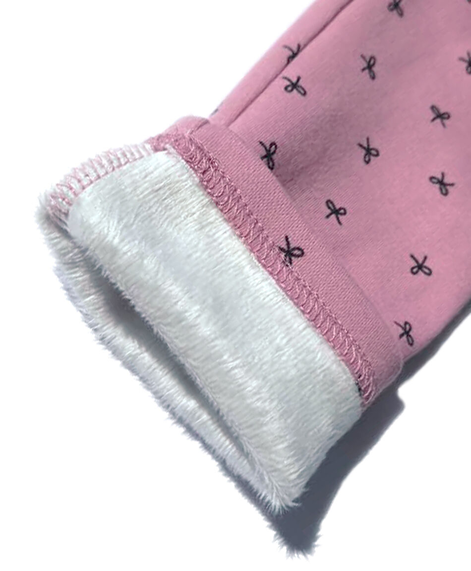 Leggins beb&eacute; forrada lisa rosado