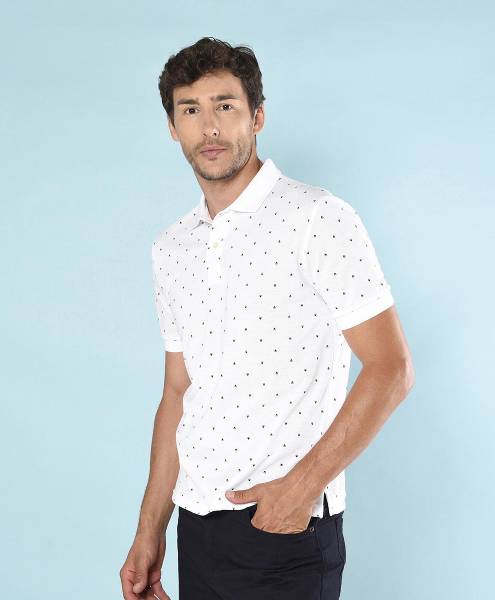 Polera hombre piqué triángulos Polera hombre piqué triángulos