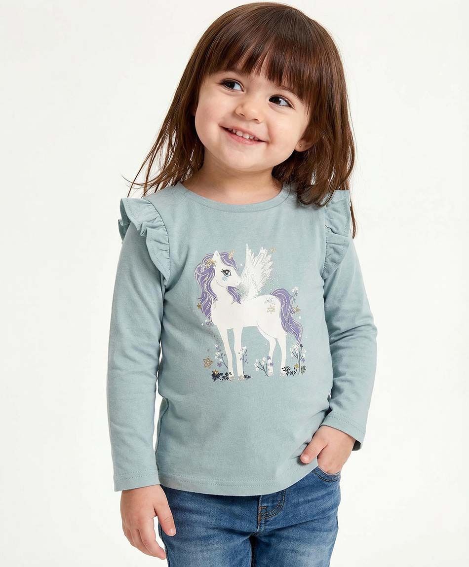 Polera beb&eacute; estampado unicornio