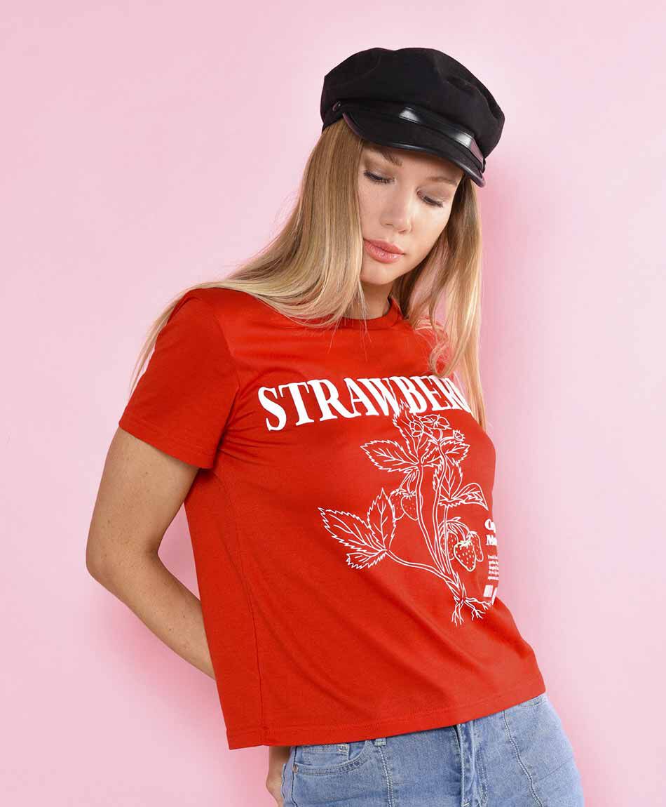 Polera manga corta cuello redondo