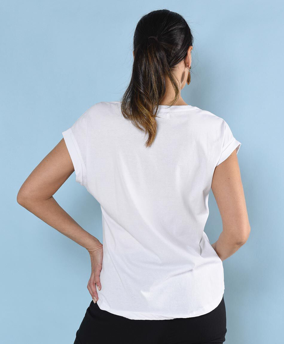 Polera oversize manga mini cuello redondo