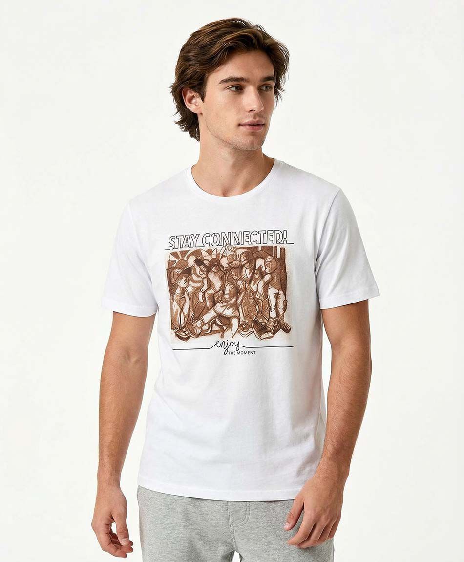 Polera hombre stay connected