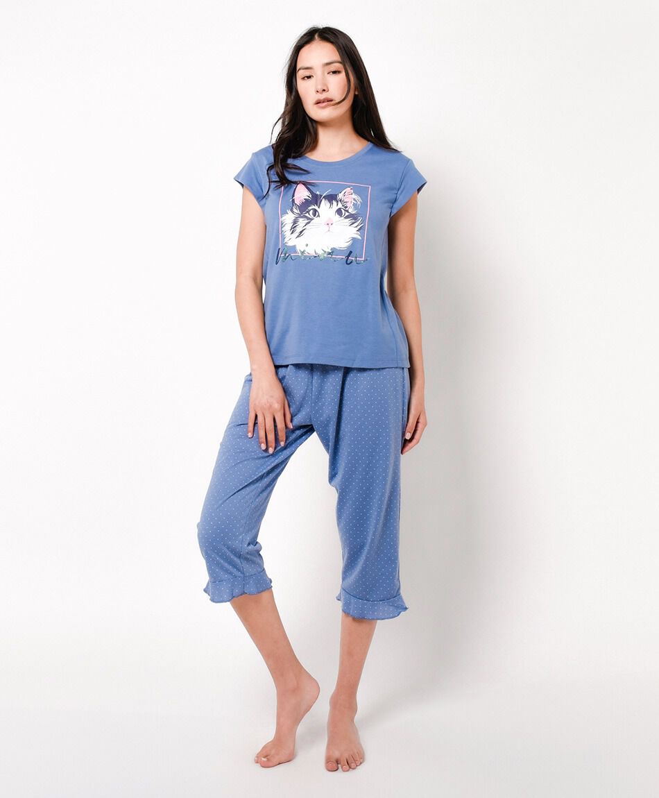 Pijama mujer capri gatito