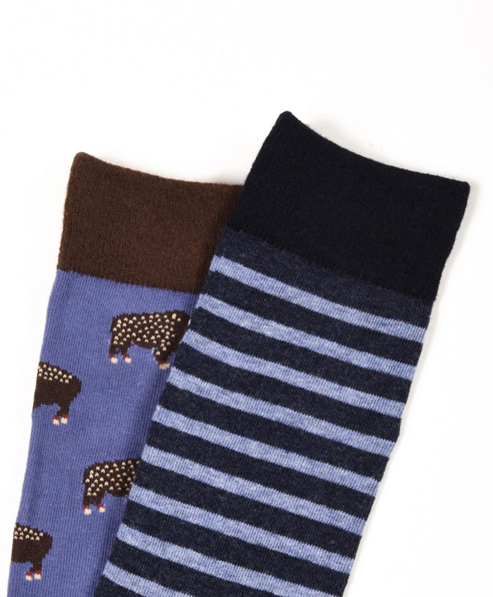 Pack 2 calcetines hombre búfalo y líneas Pack 2 calcetines hombre búfalo y líneas