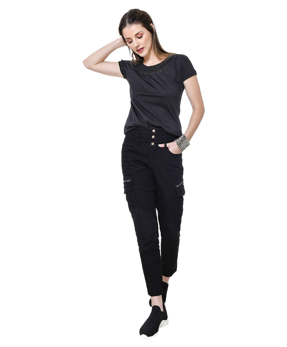 Jeans botones cargo