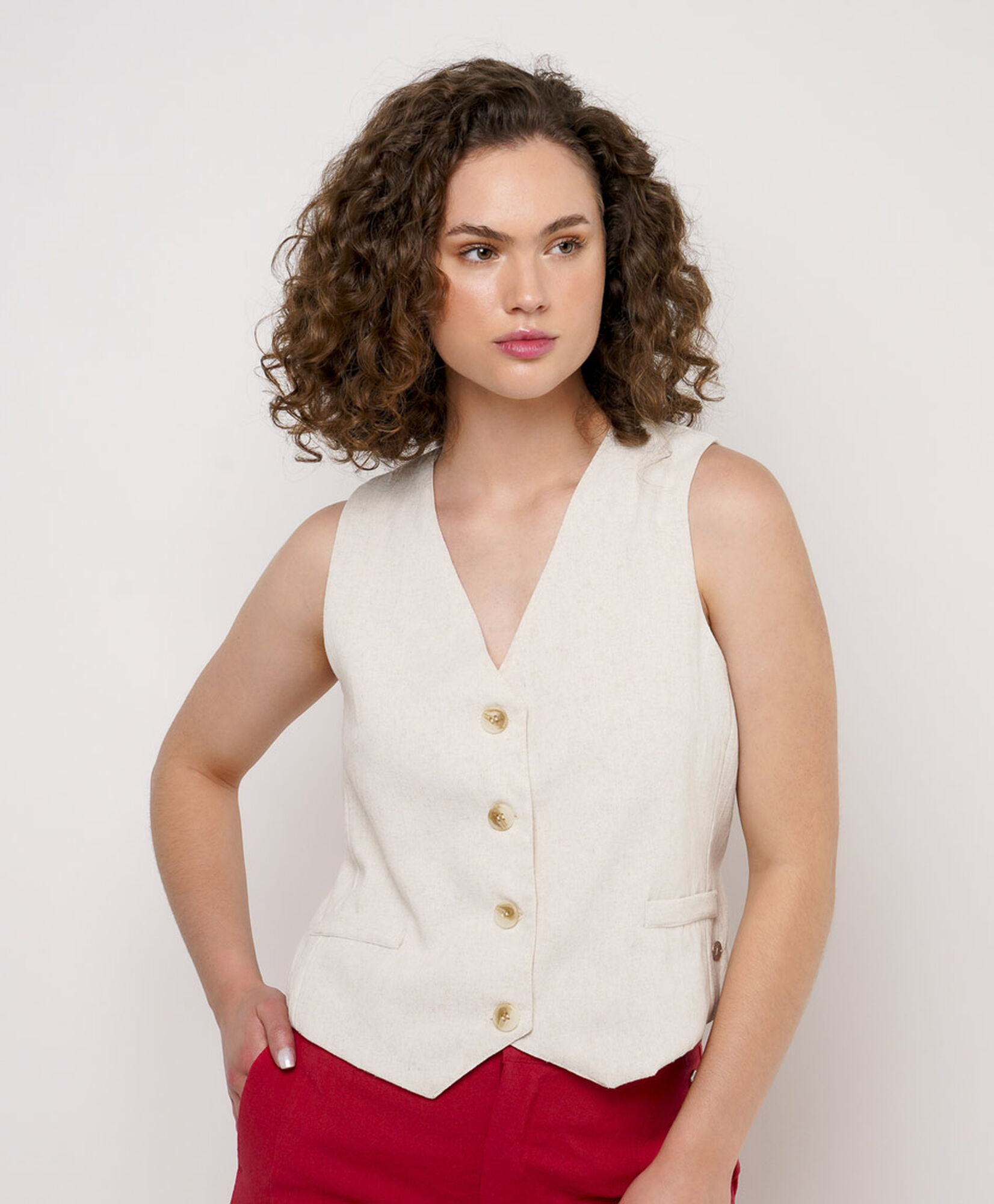 Vest mujer liso bolsillos Vest mujer liso bolsillos
